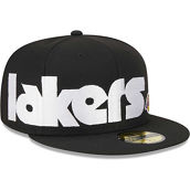 New Era Men's Black Los Angeles Lakers Checkerboard UV 59FIFTY Fitted Hat