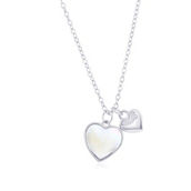 Caribbean Treasures Sterling Silver MOP & Heart CZ Necklace