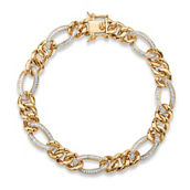 PalmBeach Men's Diamond Accent Gold-Plated Bracelet 8.5