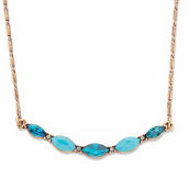 PalmBeach Blue Crystal and Simulated Turquoise Necklace