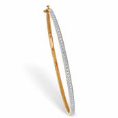 PalmBeach Diamond Accent 14k Gold/Silver Bangle Bracelet
