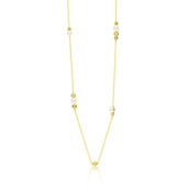 Gold Plating and Genuine Freshwater Pearl Station Necklace