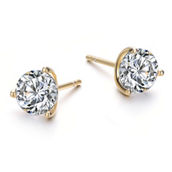 2.40ctw Lab Created Moissanite 3-Prong Martini Solitaire Stud Earrings