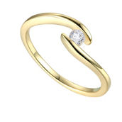 Lab Created Moissanite Promise Engagement Stacking Wavy Bypass Minimalistic Ring