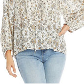 Womens Paisley Boatneck Pullover Top