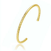 14K Gold Plated Beaded Cuff Bracelet