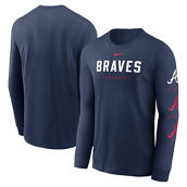 Nike Men's Navy Atlanta Braves Repeater Long Sleeve T-Shirt