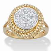 PalmBeach 1/5 TCW Diamond 18k Gold/Silver Banded Ring