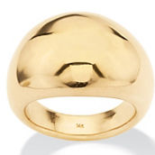 PalmBeach 14k Gold Dome Ring Nano Diamond Resin Filled