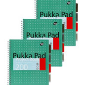 Pukka Pads Metallic Green Letter Sized Subject Divider Notebook - Pack 3
