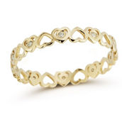 Luminosa Gold 14K Gold and Diamond Heart Band Ring