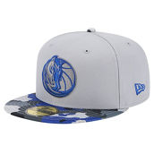 New Era Men's Gray Dallas Mavericks Active Color Camo Visor 59FIFTY Fitted Hat