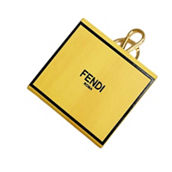Fendi Roma Mini Box Yellow Leather Key Ring Charm (New)
