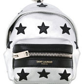 Saint Laurent Silver/Black Unisex Zip Backpack Key Chain Black Stars (New)