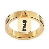 Fendi Master Key Pendant Gold Finish Metal Large Fashion Ring (New)