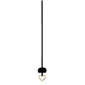 Saint Laurent Black Patent Leather Heart Keyring Necklace (New)