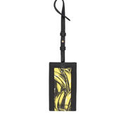 Prada Banana Saffiano Leather Name Tag Keychain Iconic Prada (New)