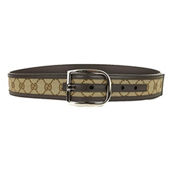 Gucci Mens Guccisssima Brown and Beige Canvas Leather Trim Belt Size 100/40 (New)