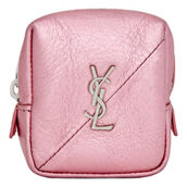 Saint Laurent Jamie YSL Keyring Cube Pink Leather (New)