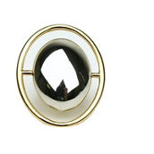 Saint Laurent Oval Brass Metal Circular Ring Size 6 Silver/Gold (New)