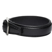 Saint Laurent Black Leather Snake Embossed Buckle Bracelet (New)