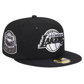 New Era Men's Black Los Angeles Lakers Active Satin Visor 59FIFTY Fitted Hat