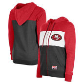 New Era Women's Scarlet San Francisco 49ers Color-Block Full-Zip Hoodie
