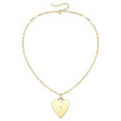 14k Gold Plated with Cubic Zirconia Heart Pendant Necklace