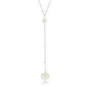 Simona Sterling Silver Beads by the Yard Freshwater Pearl Lariat Necklace
