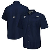 Columbia Men's Navy Detroit Tigers Tamiami Omni-Shade Button-Down Shirt