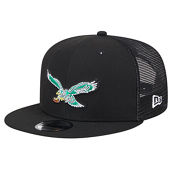 New Era Men's Black Philadelphia Eagles Main Trucker 9FIFTY Snapback Hat