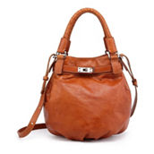 Old Trend Pumpkin Leather Bucket Bag