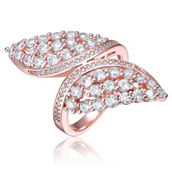 Rose Gold Plated Clear Cubic Zirconia Cluster Ring