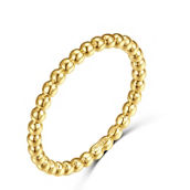 14k Yellow Gold Plated Beaded Stacking Ring Wedding Band