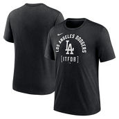 Nike Men's Heather Black Los Angeles Dodgers Swing Big Tri-Blend T-Shirt