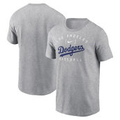 Nike Men's Heather Gray Los Angeles Dodgers Home Team Athletic Arch T-Shirt