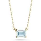 Luminosa Gold 14K Gold and Emerald Cut Gemstone Necklace