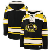 '47 Men's Black Boston Bruins 100th Anniversary Superior Lacer Pullover Hoodie