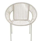 Morgan Hill Home Contemporary White Plastic Rattan Outdoor Chair