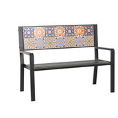 Morgan Hill Home Traditional White Metal Outdoor Bench