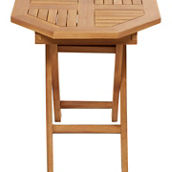 Morgan Hill Home Traditional Brown Teak Wood Outdoor Accent Table
