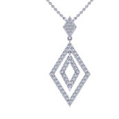 14K White Gold 2 cttw Diamond Geometric Necklace.
