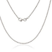 Links of Italy Sterling Silver 1.8mm Diamond Cut Moon Bead Chain - Rhodium Plated