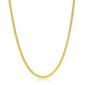 Links of Italy Stering Silver 2mm Curb Chain - Gold Plated
