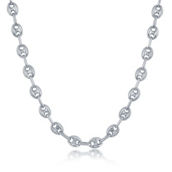 Links of Italy Sterling Silver 6mm Puffed Marina Chain - Rhodium Plated
