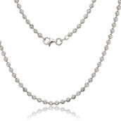 Links of Italy Sterling Silver 3mm Diamond Cut Moon Bead Chain - Rhodium Plated