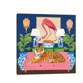Chinoiserie Tiger Flamingo Coastal Birds Floral Art by Green Orchid Boutique