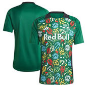 adidas Men's Green New York Red Bulls 2024 One Planet Pre-Match Top