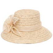 SAN DIEGO HAT COMPANY STRAW DRESS HAT WITH TRIPLE FLORAL BAND