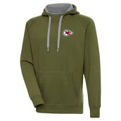 Antigua Men's Olive Kansas City Chiefs Victory Pullover Hoodie